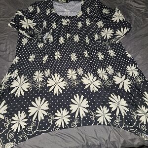 White mark floral polka dot blouse